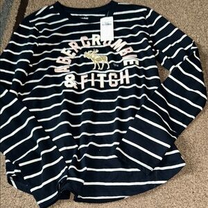 NWT Abercrombie & Fitch Kids Navy Striped Shirt